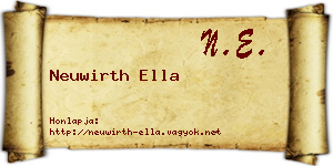Neuwirth Ella névjegykártya